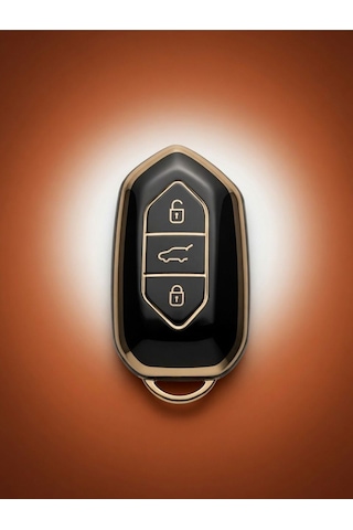 Togg T10x T10f 3 Tuşlu Smart Nano Anahtar Kılıfı Siyah Gold Altın Renk Yüksek Kalite