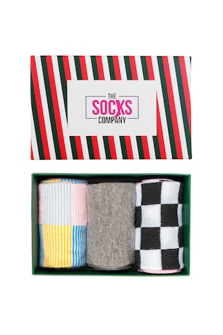 The Socks Company 3'lü Desenli Kadın Çorap Set 23kdcr177p Çok Renkli