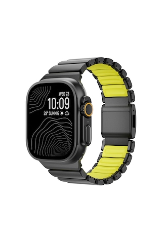 Apple Uyumlu Watch 7 45mm Zore Krd-152 Titanyum Silikon Kordon