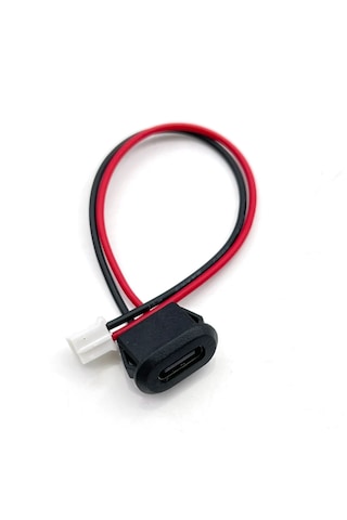 Type C Panel Montaj Dişi Soket 2pin 10cm Kablolu Uzatma Konnektör