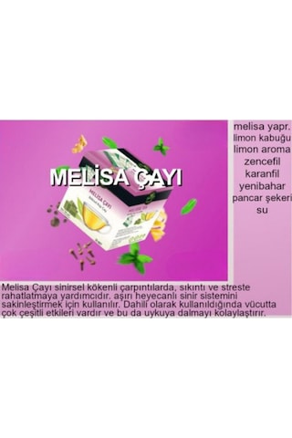 Melisa Çayı 100 GR (20 adet) Doğal Bitkisel Glutensiz Laktozsuz V