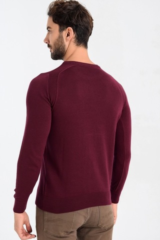 Heyss Bisiklet Yaka Sırt Ve Omuz Detaylı Erkek Triko Kazak