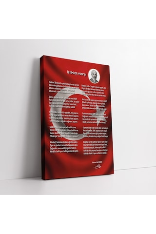 İstiklal Marşı Ve Türk Bayrağı Kanvas Tablo