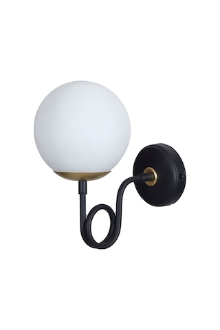 Luzarana Gali Sarı-siyah Metal Gövde Beyaz Camlı Tasarım Aplik