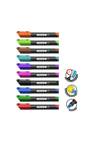 Permanent Marker Xp1 10'lu Set Permanent Kalem 10 Karışık Renk