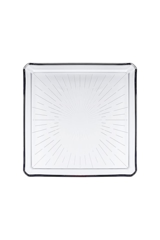 Paşabahçe Madlen Servis Tabağı 68683 Madlen Crystal Glass 24x24 Sku: Smg8690010162557 Açık Mavi