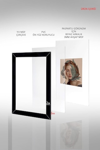 Yhfoto 6 Adet 10x15 Mdf Pvc'li Çoklu Fotoğraf Beyaz Beyaz