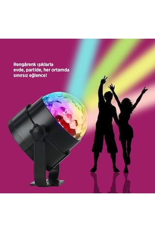 House Pratik Hp89 Şarjlı Sese Duyarlı Parti Topu Siyah Siyah