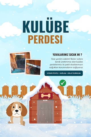 Buycobox Köpek Kulübesi Kapı Perdesi Battal