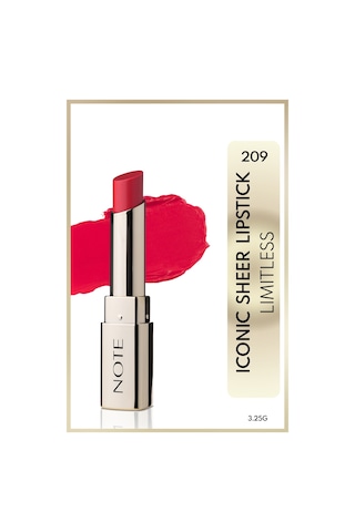 Note Cosmetics Iconic Sheer Lipstick Nemlendirici Parlak Ruj 209 Limitles Nemlendirici Parlak Ruj - Pembe 209