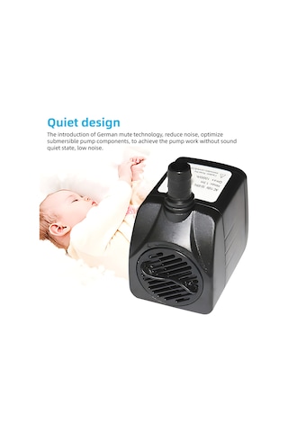 Mufunye Sm-068 Taşınabilir Mini Su Pompası - 1000l/h Akış, 1.5m Yükseklik, Ayarlanabilir Debili Akvaryum Ve Bahçe Pompası