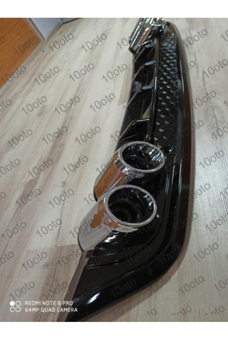 Seat Leon Difüzör Mk3 - 3,5 Üniversal Plastik Piano Black 4çıkış