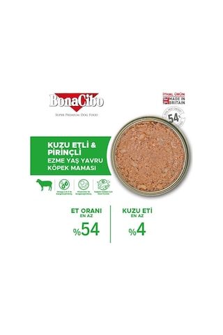 Bonacibo Ezme Kuzu Etli Pirinçli Yavru Köpek Maması 6 x 400 G