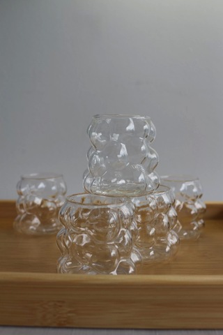 Mir 6'lı Üzüm Kahve Yanı Bardak Şeffaf