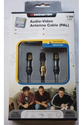 Monster Uyumlu Audio-Video Anten Pal Kablosu 129831-00 Altınuçlu Erkekdi
