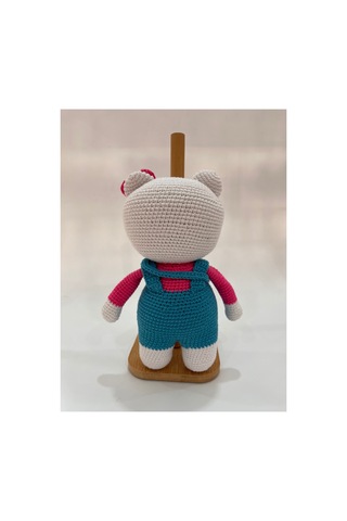 El Yapımı Amigurumi Kedi Örgü Oyuncak Bebek Tığ İşi 24 Cm Sevimli Hediye Turkuaz
