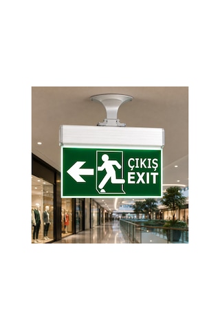 Ct-9165 Şarjlı Led Exit Acil Çıkış Armatürü Sol Yön Oklu Çıkış Yönlendirme Tabelası