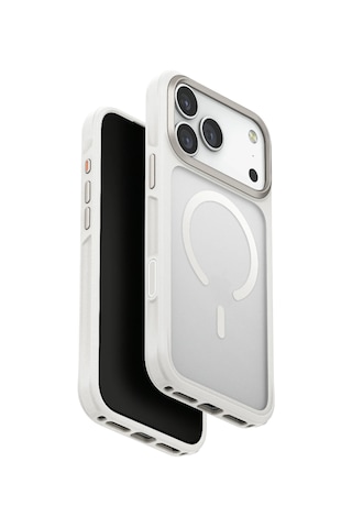 Apple Uyumlu iPhone 17 Pro Kılıf Veren Serisi Buzlu Transparan Hassas Kesim Ve Şık Tonlama Koruyucu Magsafe Kapak Beyaz
