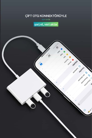 Lightning Otg Dönüştürücü İphone Uyumlu Çift Usb Bağlantı Şarj Ve Data Aktarım Kablosu Çok Yönlü Çevre Birimi Desteği: Usb Bellekler, Klavyeler, Mouselar, Kart Okuyucular, Mıdı Klavyeler Ve Dijital Kameralar İle Geniş Uyumluluk.