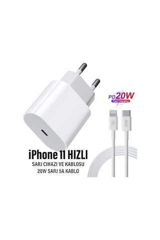 Apple Uyumlu iPhone 11 Şarj Aleti Ve Kablosu 20w Hızlı Pd Cihazı Pro Max