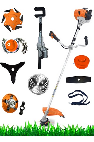 Eisenn 2000 Seri Yan Tip Benzinli Motorlu Tırpan + Zeytin Badem Hasat Makinesi 10 Parça Özel Set