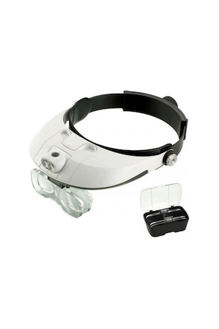 Mg81001-G Çok Fonksiyonlu Işıklı Kafa Büyüteci 5 Mercekli Yön Aya