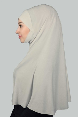 Altobeh Hazır Türban Peçeli Pratik Eşarp Tesettür Nikaplı Hijab - Namaz Örtüsü Sufle 3xl - Koyu Krem Koyu Krem