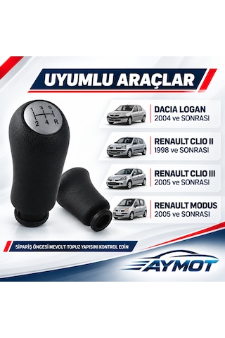 Kraftvoll Dacia Logan Renault Clio 2 Clio 3 Modus 5 İleri Vites Topuzu Mat