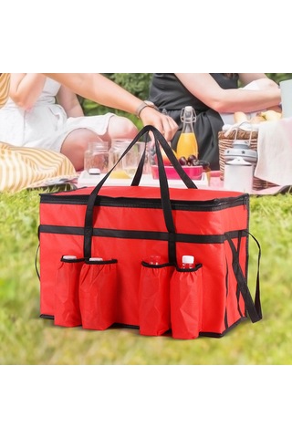 Suntek Yalıtımlı Gıda Teslimat Çantası Kırmızı Kırmızı