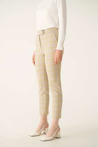 Perspective Jania Regular Fit Ekose Desenli Vizon Fıstık Yeşili P Vizon - Yeşil