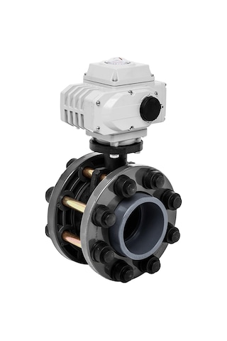 Unox Ø63 220v Ac Elektrik Aktüatörlü U-pvc Takım Kelebek Vana Asit İçin