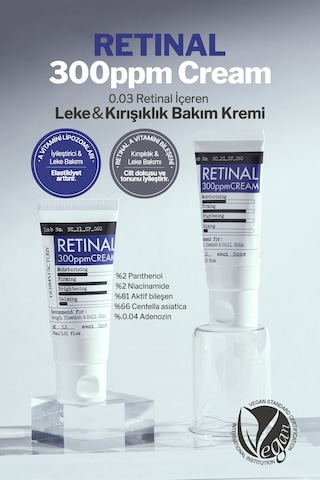Derma Factory 0.03 Retinal İçeren Leke ve Bakım Kremi Derma Factory Retinal 300 PPM Cream 30 ML