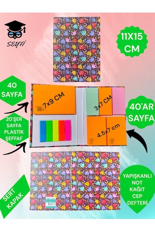 Yapışkanlı Not Kağıdı Cep Defteri Model Post-it Defteri Yapışkanlı Kağıt Seti Büyükdinozor