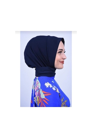 Çıt Çıtlı Bone Tesettür Mayo Üstü Uyumlu Deniz Ve Havuz Bonesi Hijab Lacivert
