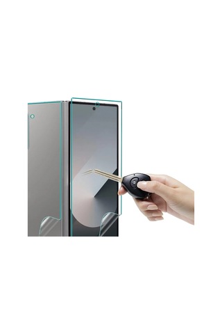 Samsung Galaxy Z Fold 7 Uyumlu 2 Ön 1 Arka Body Şeffaf Ultra Koruyucu Nano Jelatin