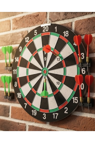 Hmngoakkllby 12 İnç Dart Tahtası 4 Adet Metal Uçlu Dart Oku Kolay Montajlı Akllhmng
