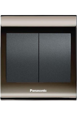 Viko Panasonic Thea Blu İkili Anahtar, Çerçeve Una+füme, Kapak Füme