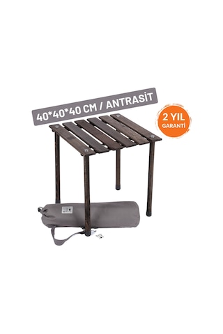 Bag The joy Mini Ahşap Katlanır Rulo Kamp ve Piknik Masası Antrasit