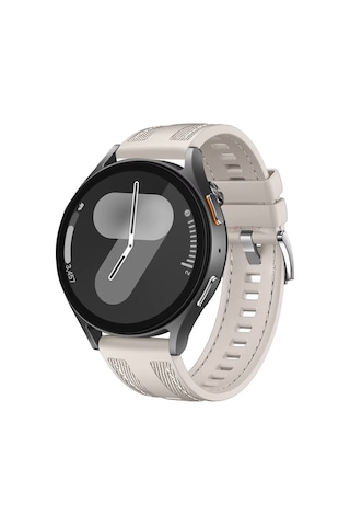 Sneezy Samsung Galaxy Uyumlu Watch 7 44mm 40mm Metal Tokalı Dikiş Detaylı Şık Dokuma Silikon Kordon