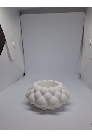 İkili Bubble Tealight Mumluk Beyaz