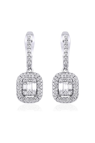0.75 Karat Baget Pırlanta Küpe 89060149
