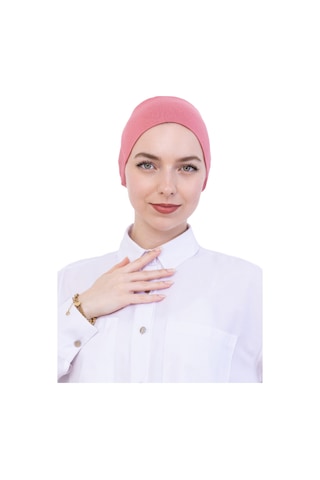 Modish Group Pratik Bone Pamuklu Tesettür İç Bone, Başörtüsü İçin Hazır Viskon Şapka, Namaz Günlük Kullanım İçin Gül Kurusu
