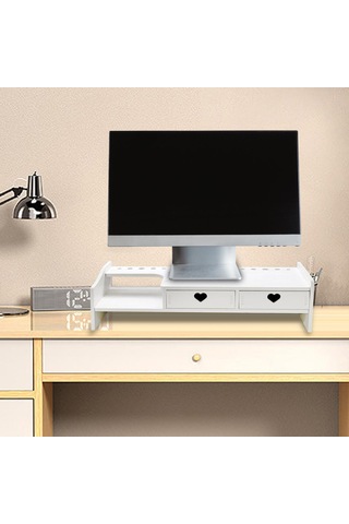 Homyl Monitör Standı Yükseltici, Dizüstü 2-beyaz-çekmece