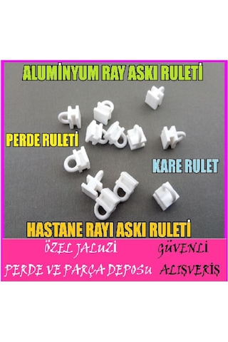 Korniş Uyumlu Kare Rulet-Plastik Perde Sürgü Ray Rulet-Askı Rulet