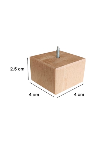 Masa - Mobilya - Ünite - Koltuk- Kanepe- Ahşap Ayak Takoz Yükseltici - 2.5 Cm Boyasız - Ham