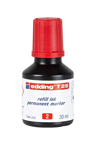 T 25 Permanent Yedek Mürekkep - Kalıcı Mürekkep - Kırmızı - 25 Ml Genel