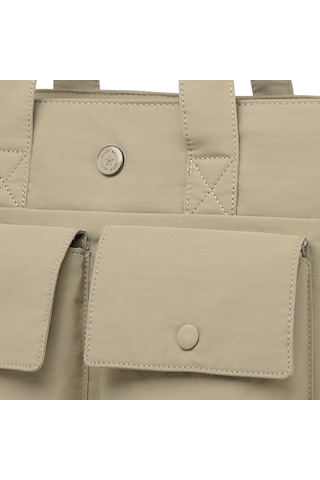 Smart Bags Mikro Poly Kumaş Büyük Boy Kadın Omuz Çantası 3345 Vizon