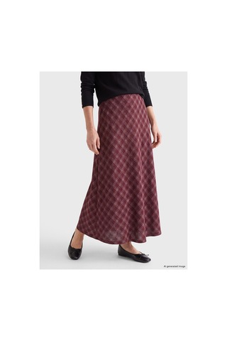 Lc Waikiki Gencc Kalitesiyle Lcw Grace Bordo Poliviskon Baklava Desenli Uzun Kadın Etek Bordo - 931404780 Bordo