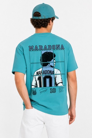 Bayloranzzo Maradona Arjantin %100 Pamuk Heavy Cotton Premium Kalite Erkek Tişörtü Su Yeşili