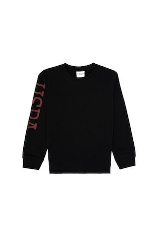 U.S. Polo Assn. Erkek Çocuk Siyah Basic Bisiklet Yaka Sweatshirt 50313831-VR046